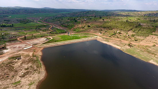 卢旺达KARANGAZI-RWANGINGO农田开发项目大坝航拍